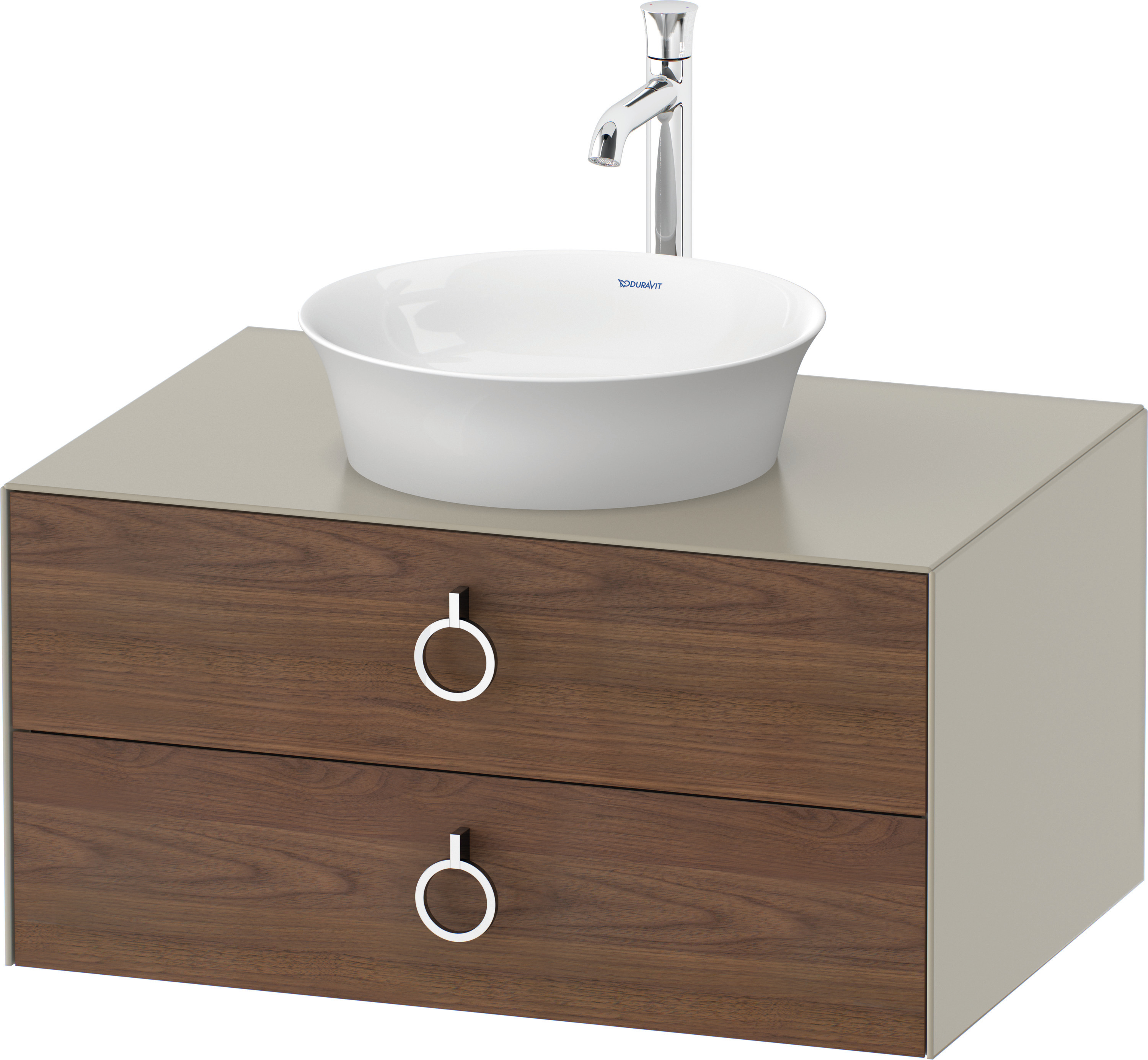 Duravit WTU wandh.White Tulip,2Schk.,m.Griff 408x800x550,Am.Nussb.M./Taupe Sdm.