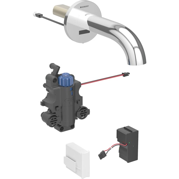 Geberit Piave WT-Arm., Wandmontage, Netzbetr. f. UP-Funkt.Box, Therm.Mi.,L:22cm, chrg