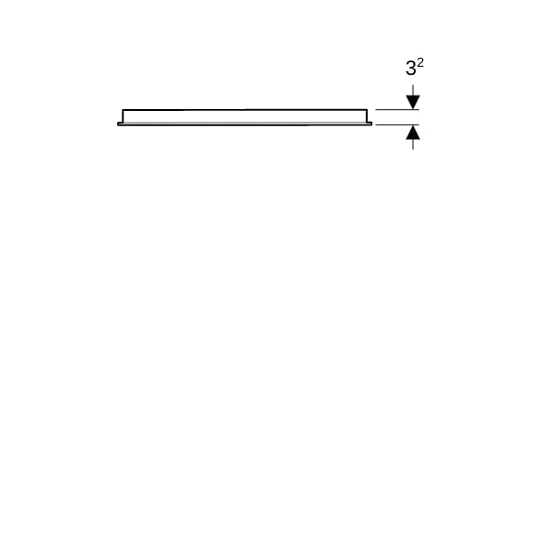 Geberit Option Basic Lichtspiegel, eckig Beleuchtung oben, 60x90x3cm, alu. elox