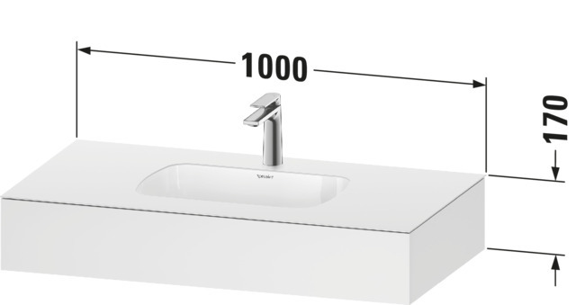 Duravit Qatego Einbau-WT m.Konsole,o.HLB,m.ÜL 1000x550x170mm, Weiß Matt, Dekor
