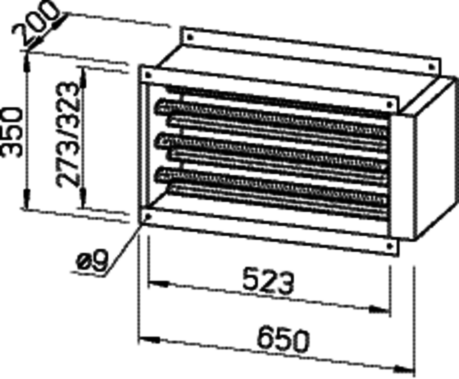 Helios EHR-K 8/50/25-30 Elektro-Heizreg. 7,8KW 400V, rechteckig