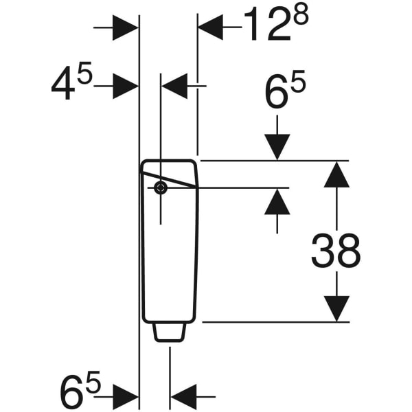 Geberit AP123 AP-Spülkasten,1-Mengen-Sp. hochh. WA li/re, für Fernaus. weiß-alpin