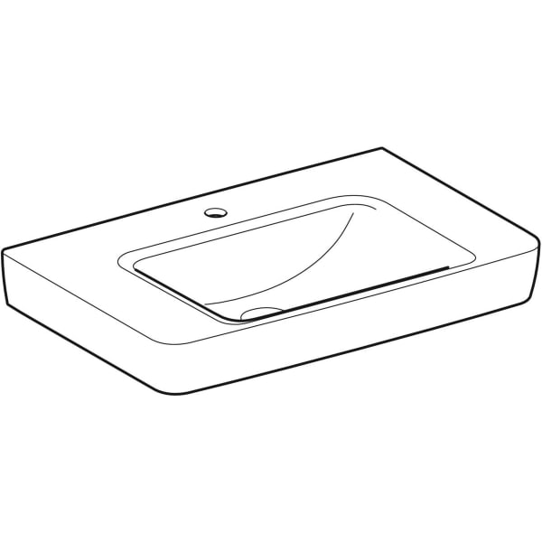 Geberit Renova Plan WT mit Ablagefl., 75x48cm m. Hl., o. Ül., weiß, KeraTect