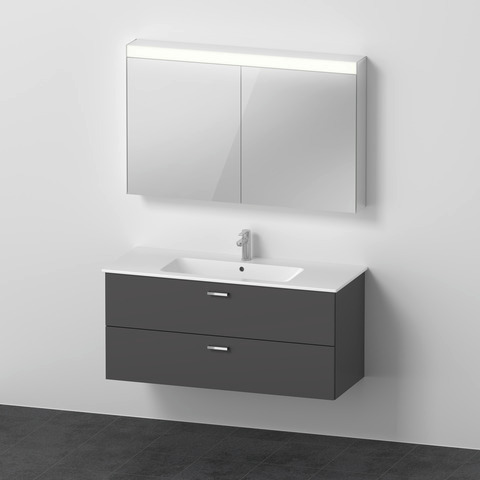 DU XBase Möbel-Set 1230x490mm, WT,WTU m. Schubk.2, Spiegelschr., Graphit Matt