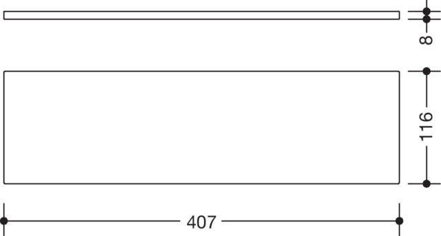 HEWI Glasplatte Ser 477 aus Klarglas, 407mm breit