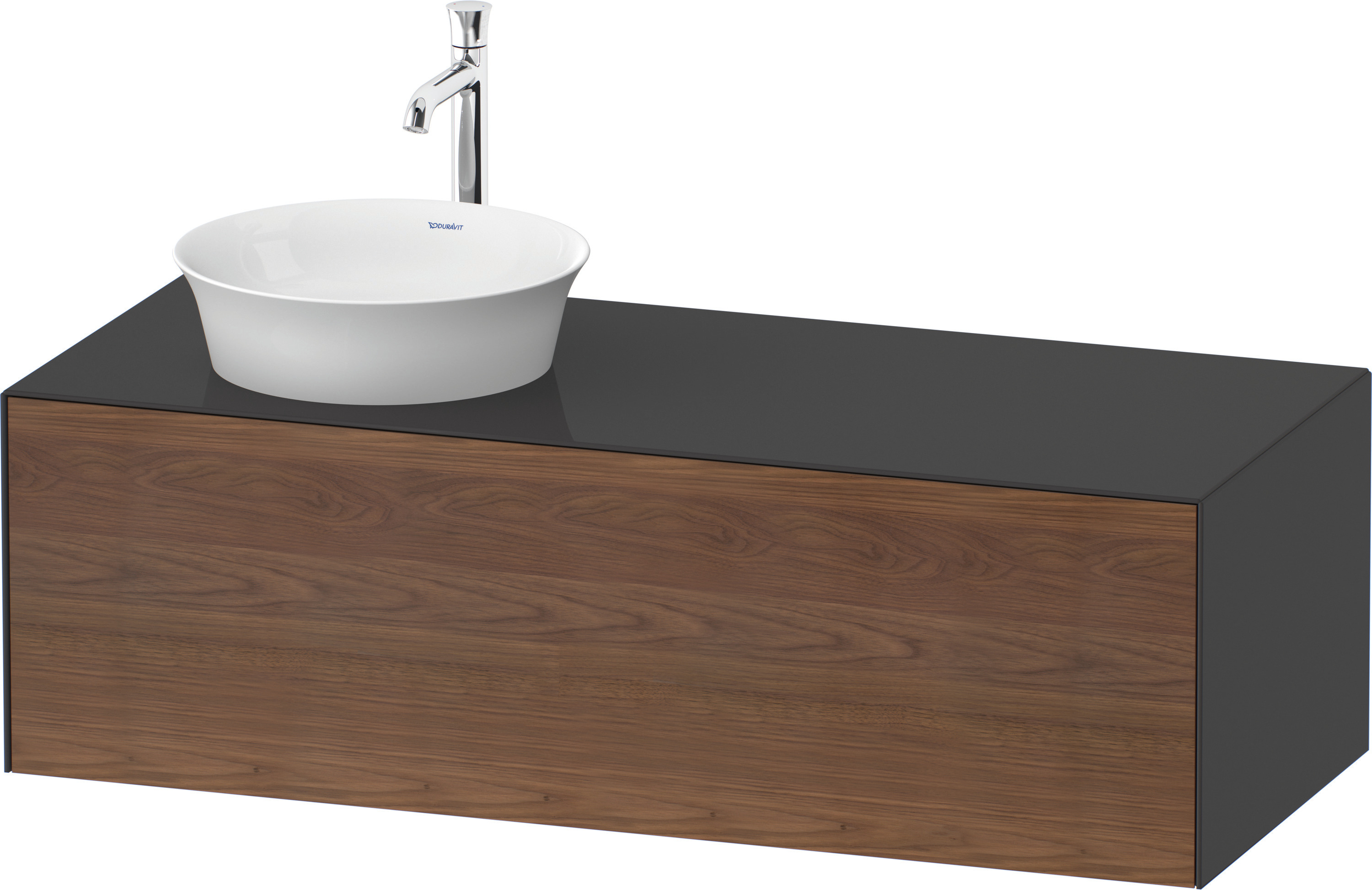 Duravit WTU White Tulip wandh,1 Auszug,B li. 408x1300x550mm,A.Nussb.M/Graphit HGL