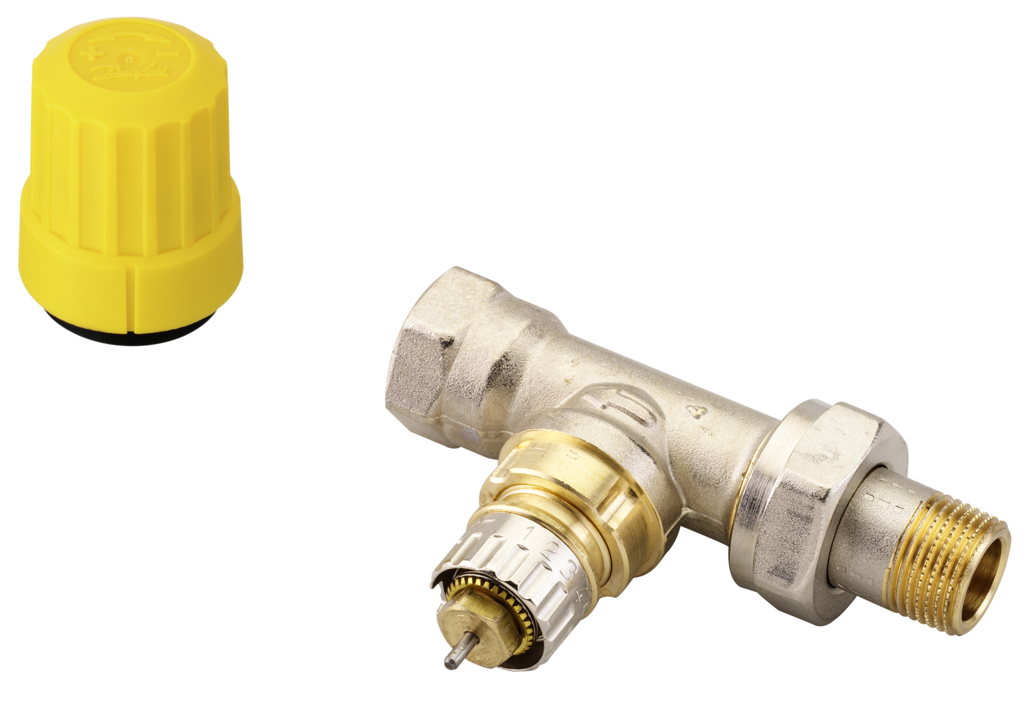 Danfoss Ventilgehäuse RA-UR 10 R 3/8, Durchgang, matt vernickelt