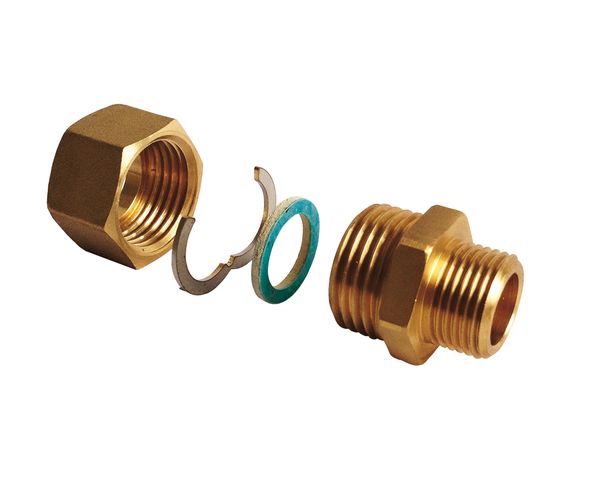 Flamco Verschraubungsset, flachdichtend für Wellrohr DN 16, 1/2" IG Flamco Verschraubungsset, flachdichtend für Wellrohr DN 16, 1/2" IG