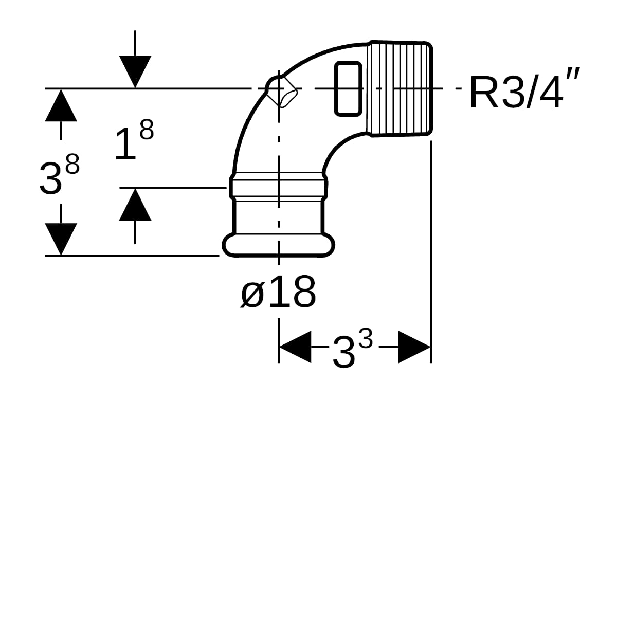 Geberit Mapress Kupfer Übergangswinkel 90Gr mit AG Rg d18-R3/4