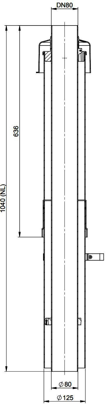 MHG Doppelrohr mit Regenhaube DN 80/125, schwarz,LüD=650mm