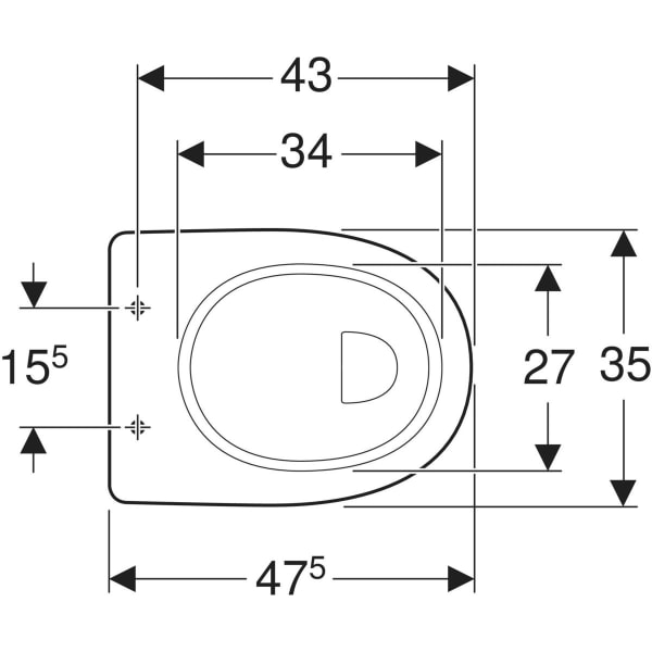 Geberit Renova Comfort Stand-WC Flachspüler erhöht/barrierefrei, Abg.verti.,KeraTect