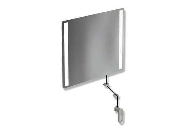 HEWI Kippspiegel LED basic, B:600mm H:540mm lichtgrau