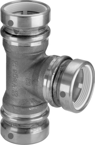 Viega T-Stück mit SC Geopress 9618TW in 32x32x32mm Rotguss