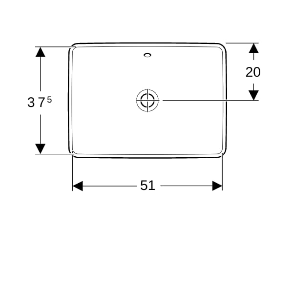 Geberit VariForm Einbauwaschtisch, rechteckig 55x40cm, o. Hl, m. Ül., weiß, KeraTect