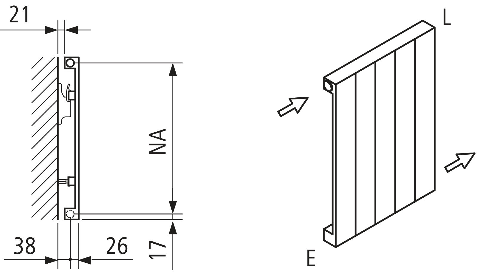 Kermi Heizwand HVN Typ10 BH1800x43x1050 QN1797, RAL9016, 6 bar, ANB12