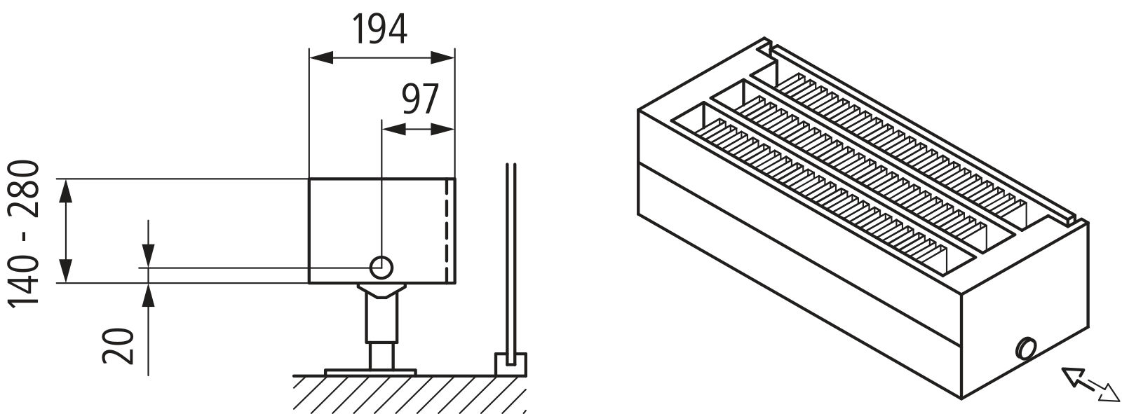 Kermi Kon m. Str. Typ33 BH70x194x1300mm QN936, weiß, 6bar, m. Abd, AB 12