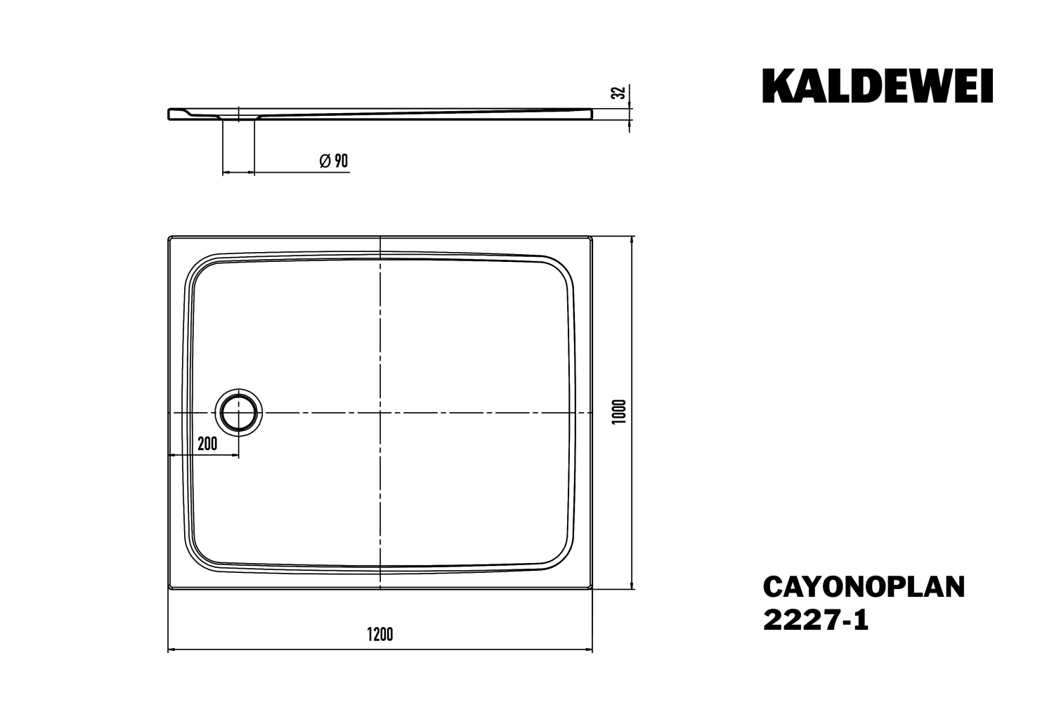 KA DW CAYONOPLAN Mod.2227-1,1000x1200mm, alpinweiß,Antislip