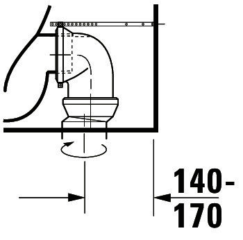 DU Stand-WC Kombi ME by Starck 650 mm Tiefspüler, f.SPK, Abg.vario, weiß