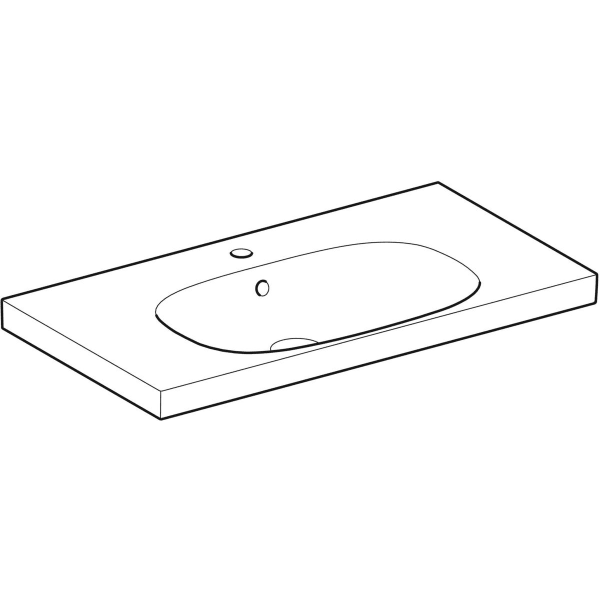 Geberit Acanto Waschtisch m. Ablg., 90x48cm einfache Bef., m. Hl., m. Ül., weiß