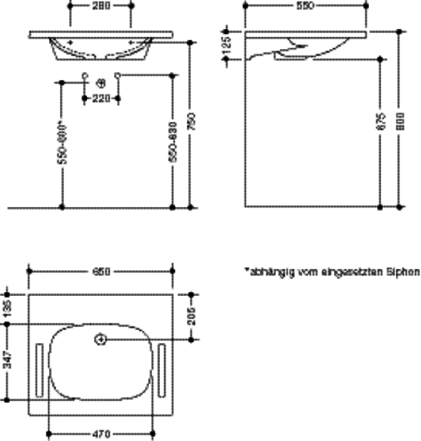 HEWI Waschtisch M 40, B:650mm, T:550mm, alpinweiß, ohne ÜL, ohne Hl.