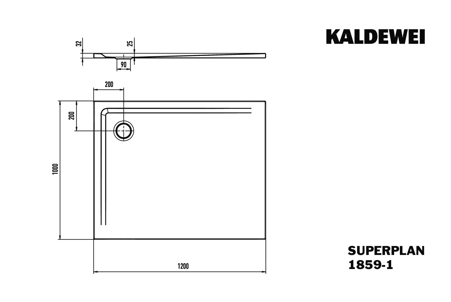 KA DW SUPERPLAN Mod.1859-1,1000x1200mm, alpinweiß matt,Perl-Effekt