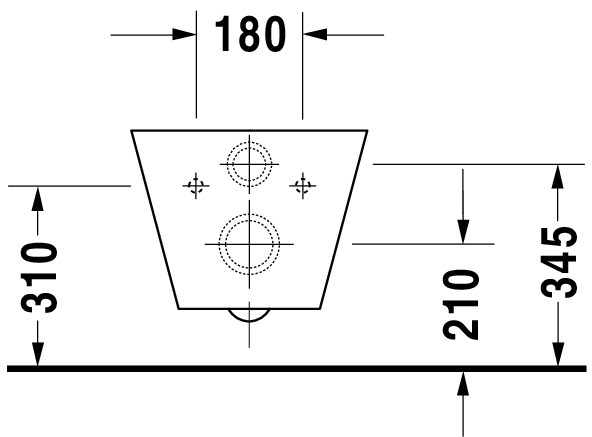 DU Wand-WC Starck 1 575 mm Tiefspüler, Durafix, weiß WonderGliss