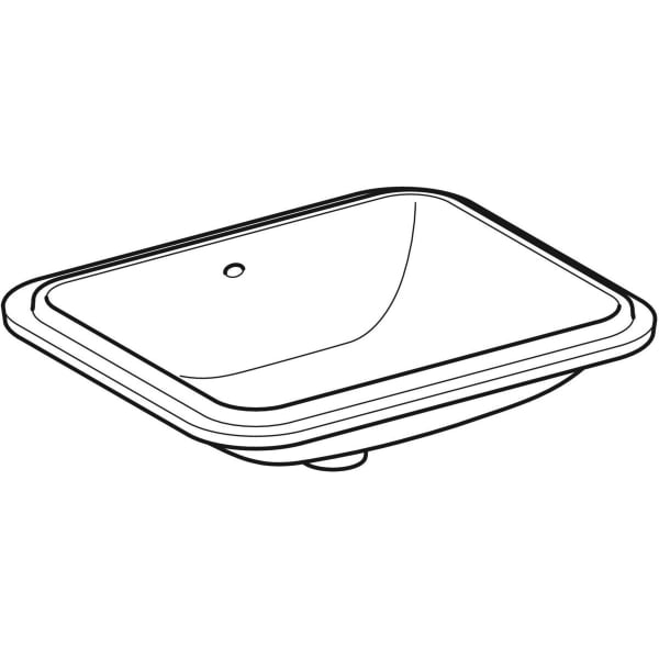 Geberit VariForm Unterbau-WT, rechteckig 58x49cm, o. Hl, m. Ül., glasiert/weiß
