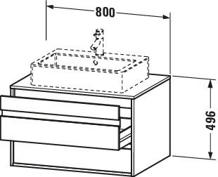DU WTU wandhängend Ketho 550x800x496mm 2 SchKa, für ASB mi., weiß hochglanz