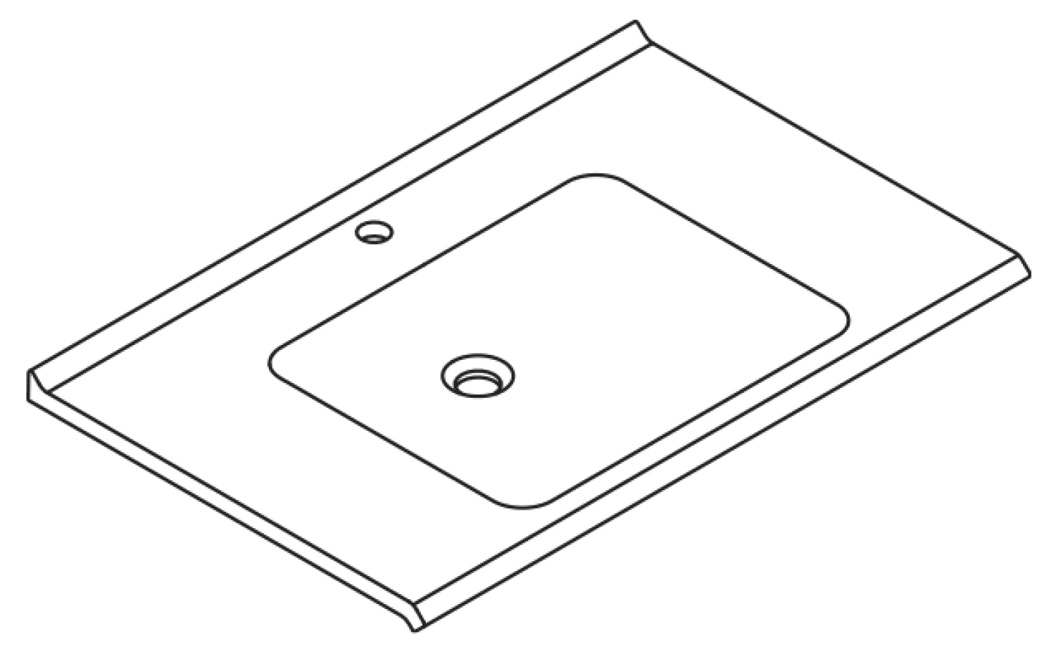 HEWI Waschtisch S-Form, modular ohne Überlauf, 850x550mm, 1 HL