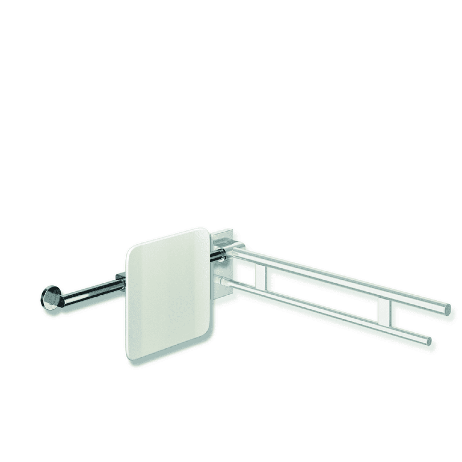 HEWI Rückenst., Sys 900, T:150, re Wand, li SK-Griff (A), chrom signalweiß