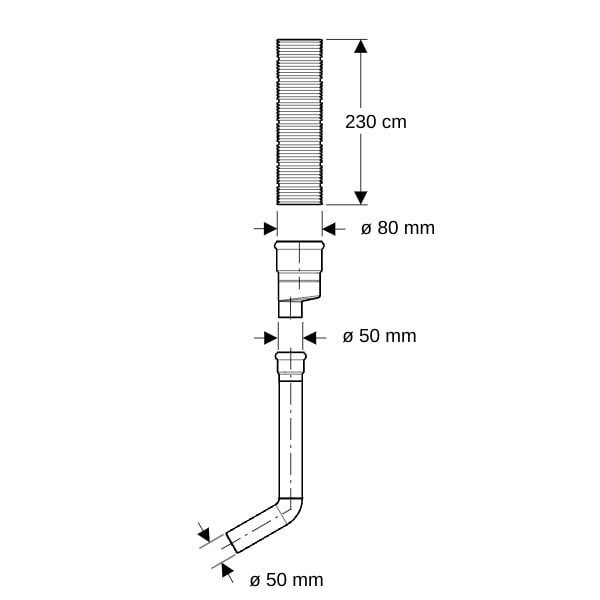 Geberit Geruchsabsaugungsset (DuoFresh) für Sigma UP-SPK 12 cm mit Anschlussrohr