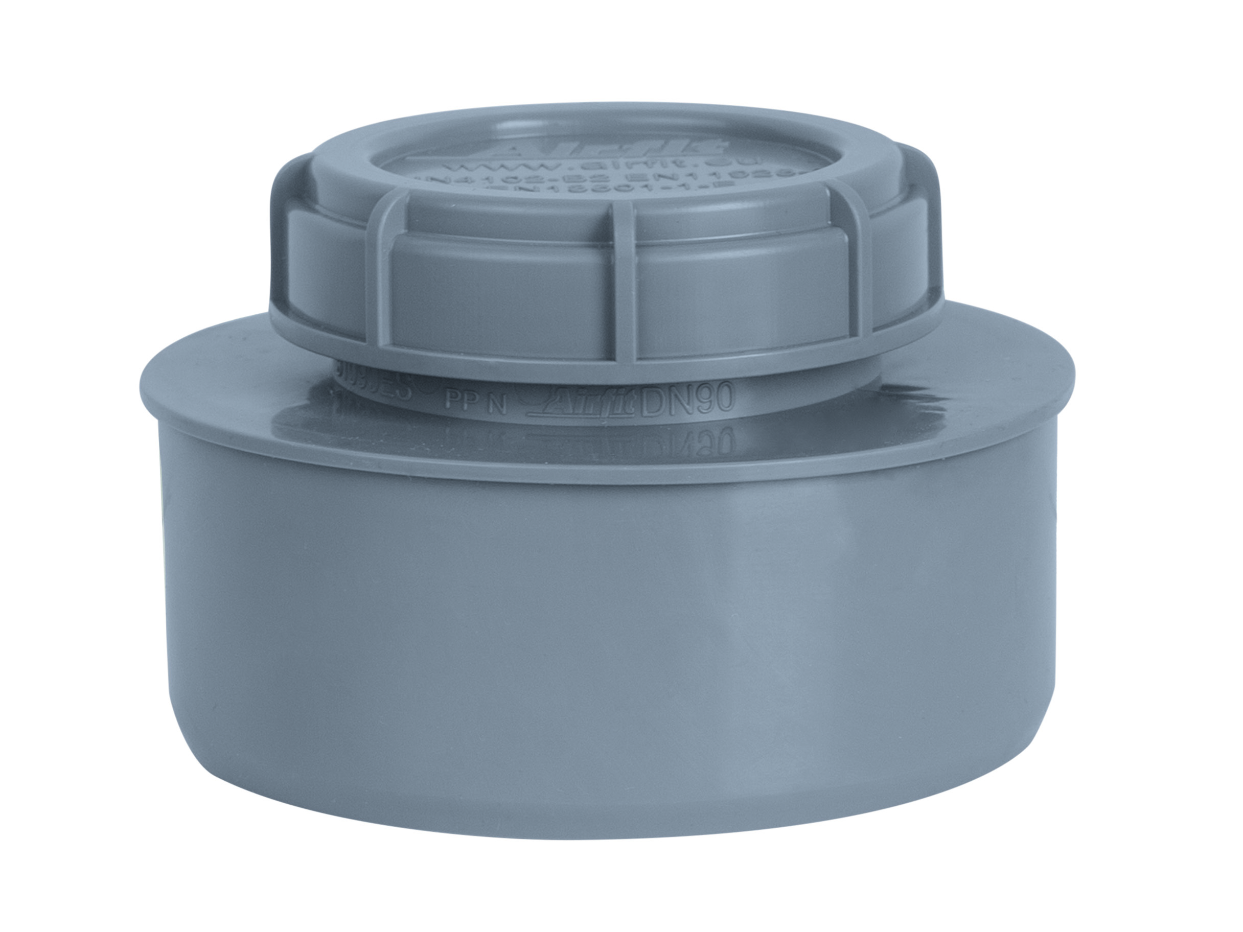 airfit Endstopfen DN 90 mit Schraubverschlusskappe, grau