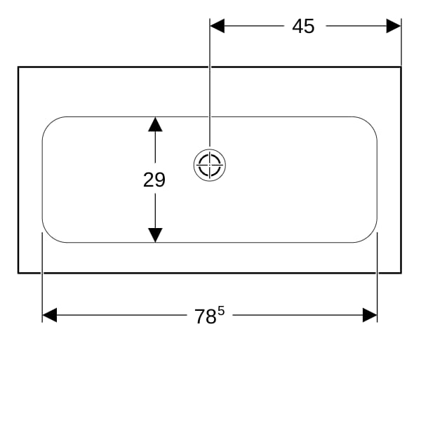 Geberit iCon Möbelwaschtisch 90x48cm ohne Hahnloch, ohne Überlauf, weiß