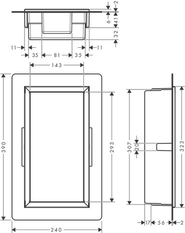 Hansgrohe Wandnische XtraStoris Original m.Rahmen 300x150x70mm Betongrau