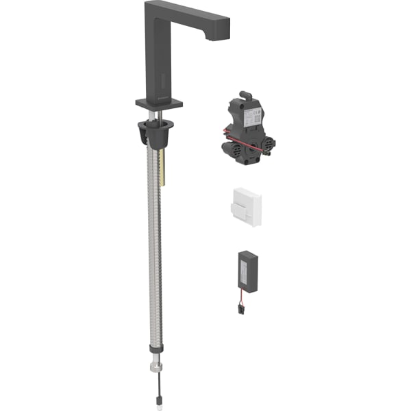 Geberit Brenta WT-Arm.,Standmontage, Batterie für UP-Funkt.Box, m.Misch., schwarz matt