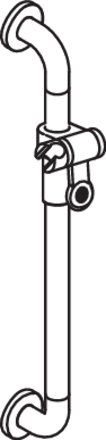HEWI Brausehalterstange Ser 801, d:33, AM:600mm, m.Br.H. lichtgrau