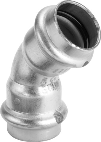 Viega Bogen 45 Grad mit SC Sanpress Inox 2326 in 15mm Edelstahl