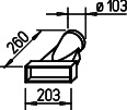 Helios FK-Ü 100/200 Übergang von Rohr DN 100 auf Flachkan. 200x50, Stahl verz.