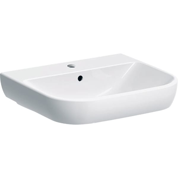 Geberit Smyle Waschtisch, 55x48cm m. Hl., m. Ül., weiß, KeraTect Geberit Smyle Waschtisch, 55x48cm m. Hl., m. Ül., weiß, KeraTect