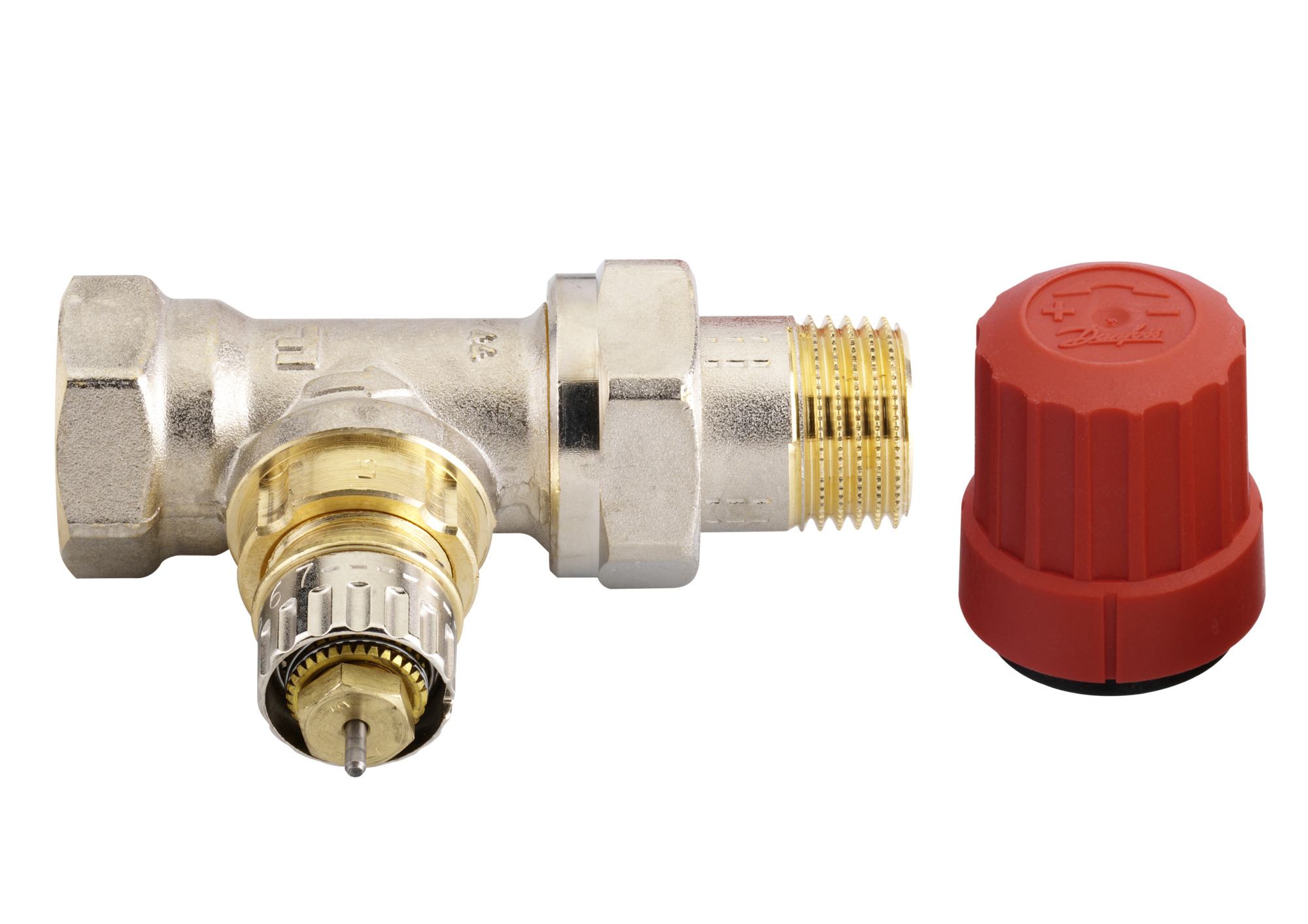Danfoss RA-N 15 Ventilgehäuse R 1/2, Durchgang, kurze Bauform, Herz