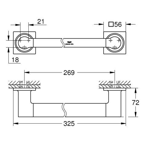 GROHE Wannengriff Allure 40955_1 hard graphite gebürstet
