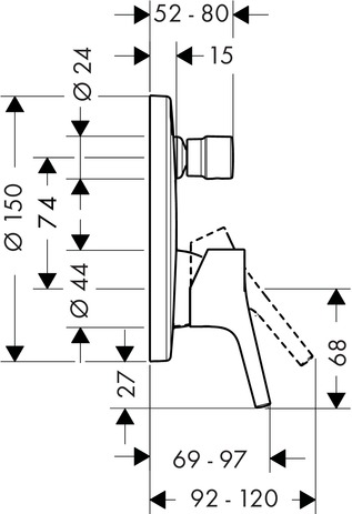 Hansgrohe Wannenmischer Unterputz Talis S Fertigset chrom Hansgrohe Wannenmischer Unterputz Talis S Fertigset chrom