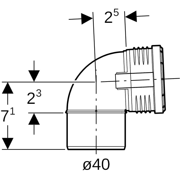Geberit Silent-PP Bogen 87,5Gr d40