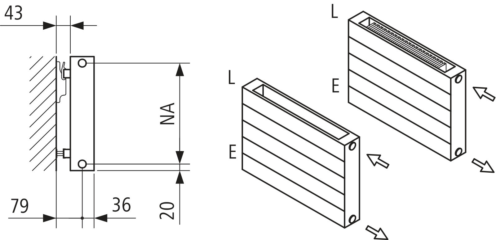 Kermi V-Heizwand HHV T21 BH560x72x600 QN696, weiß, 6bar, o.Abd.,Ausf.re,LH120