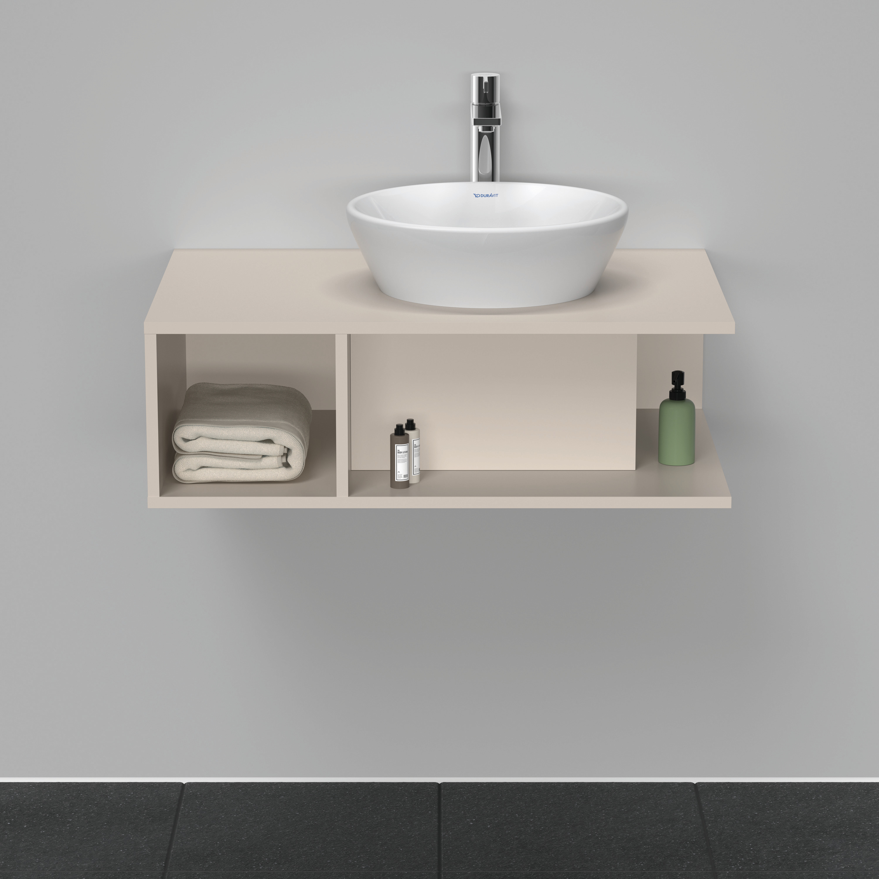 Duravit D-Neo WTU wandh.,1 offenes Fach l., 260x800x550mm, Taupe