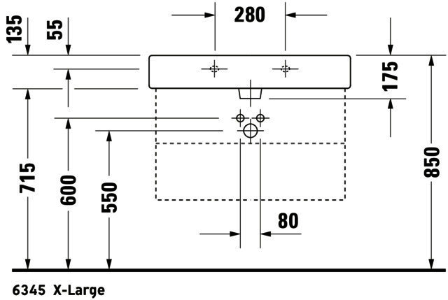 DU Waschtisch Vero 800 mm mit ÜL, mit HLB, 1 HL, weiß