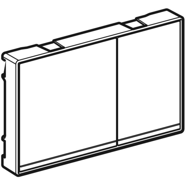 Geberit Omega60 BetPl., eckig, für 2-M-Sp. schw. Glas glzd/ Glas versp. /chrom glzd