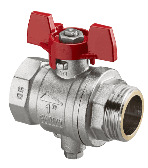 OVENTROP-Kugelhahn 1" DN25, mit Temperaturfühleranschluss OVENTROP-Kugelhahn 1" DN25, mit Temperaturfühleranschluss