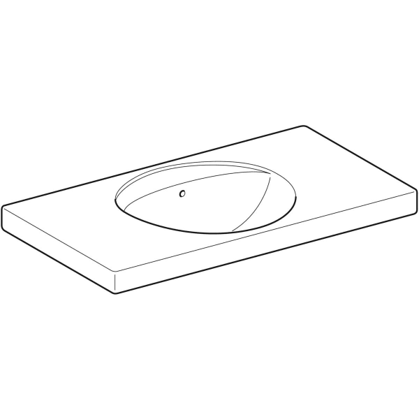 Geberit Preciosa Waschtisch mit Ablagefläche 100x55cm, o. Hl., m. Ül., weiß, KeraTect
