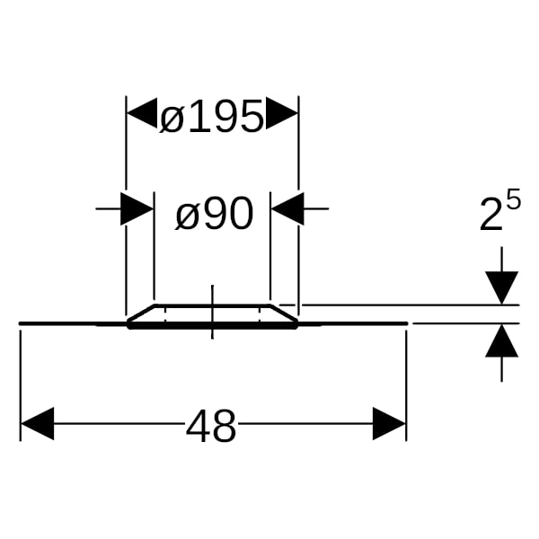 Geberit Feuchtigkeitsabdichtung mit Anschlussfolie Sarnafil PVC d90